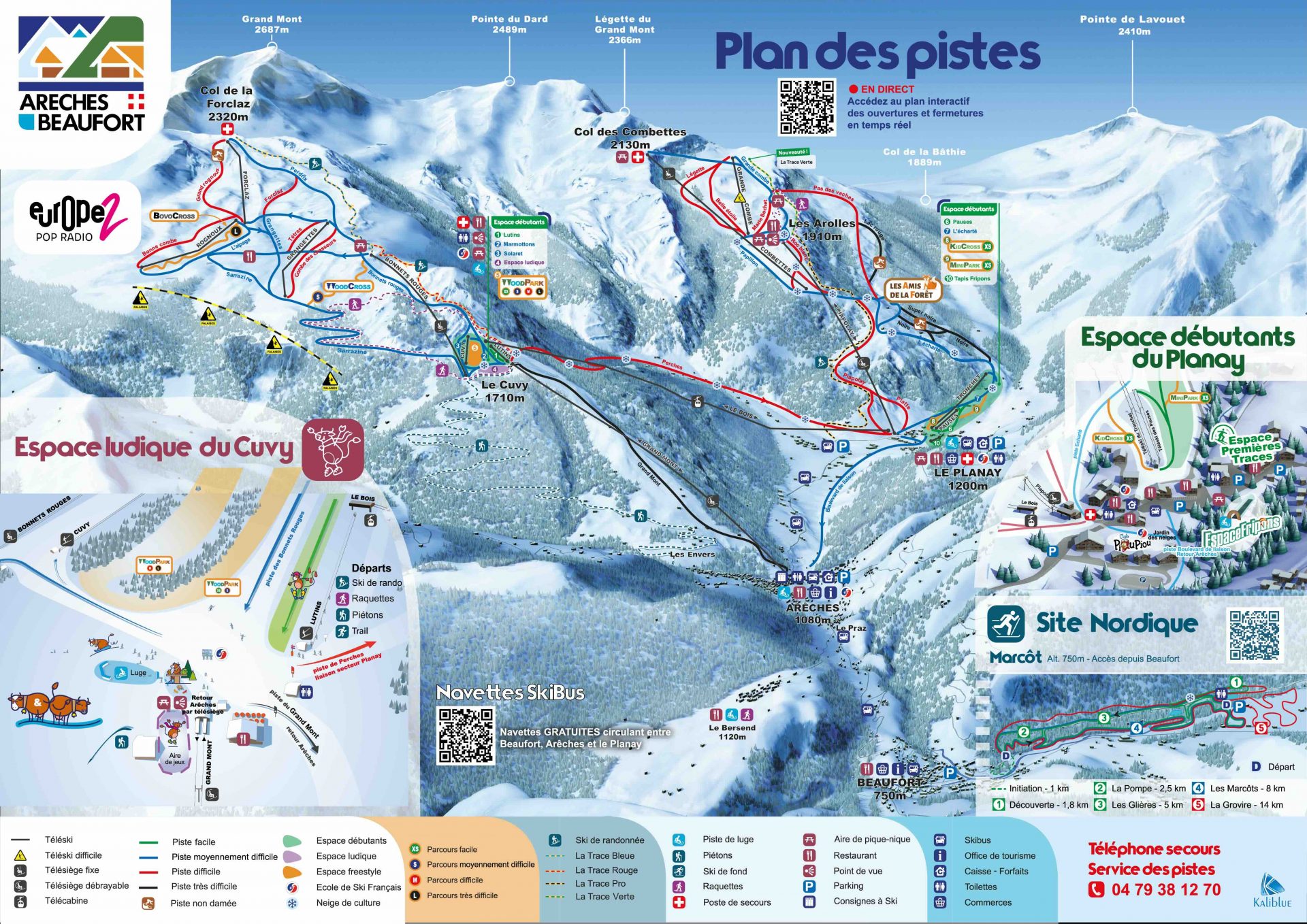 Plan des pistes de Arêches-Beaufort