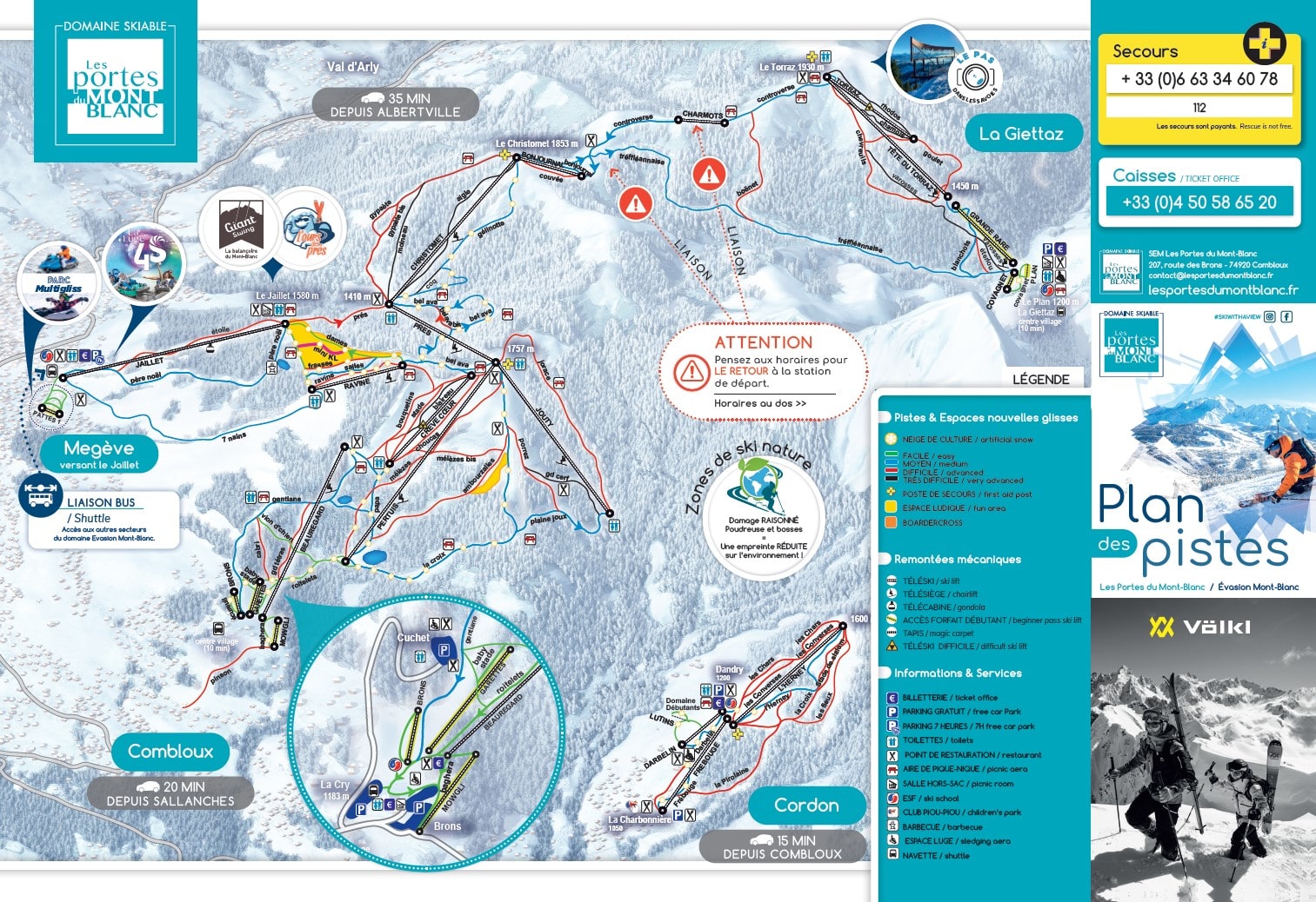 Plan des pistes de Combloux