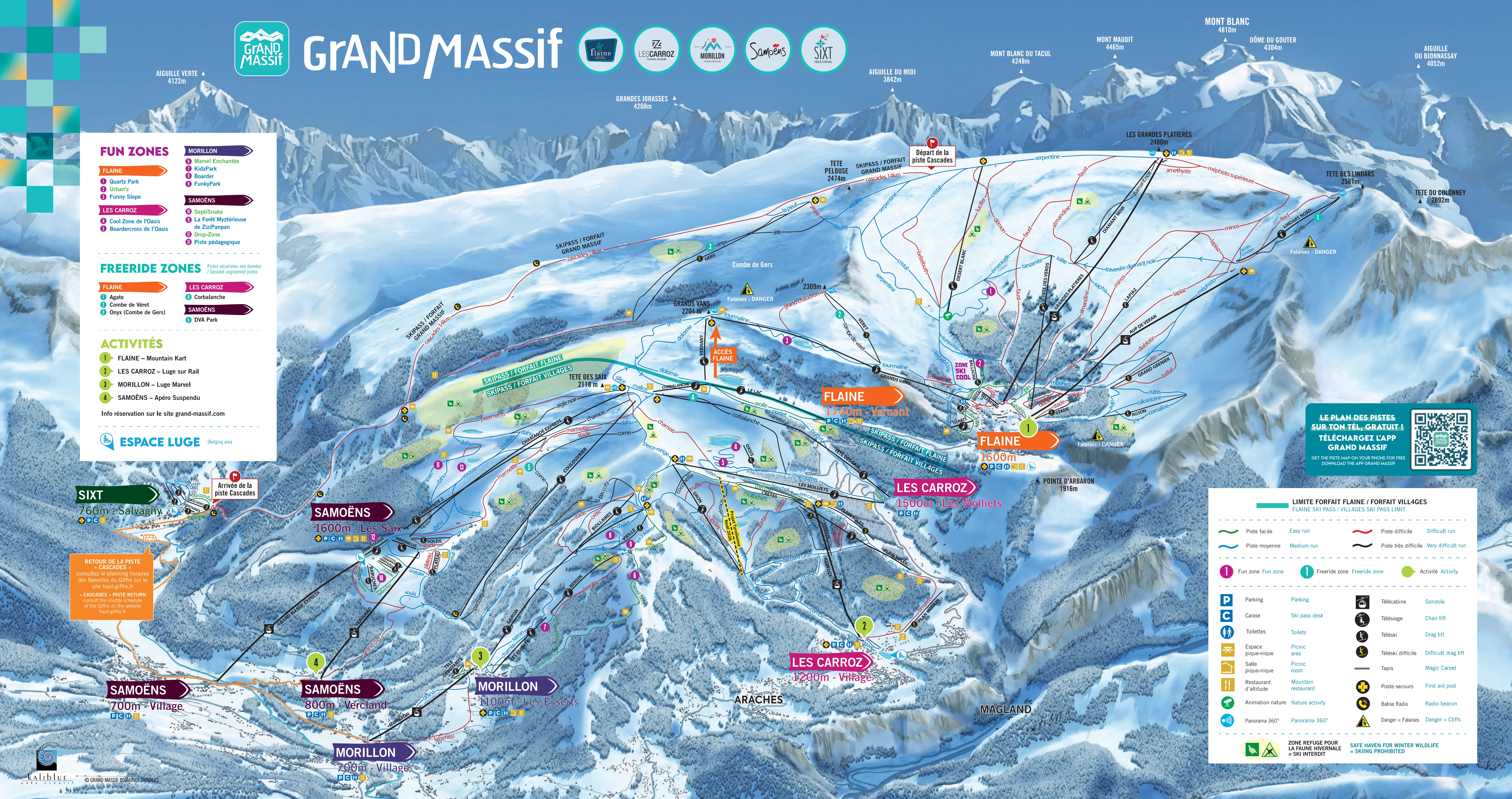 Plan des pistes de Flaine