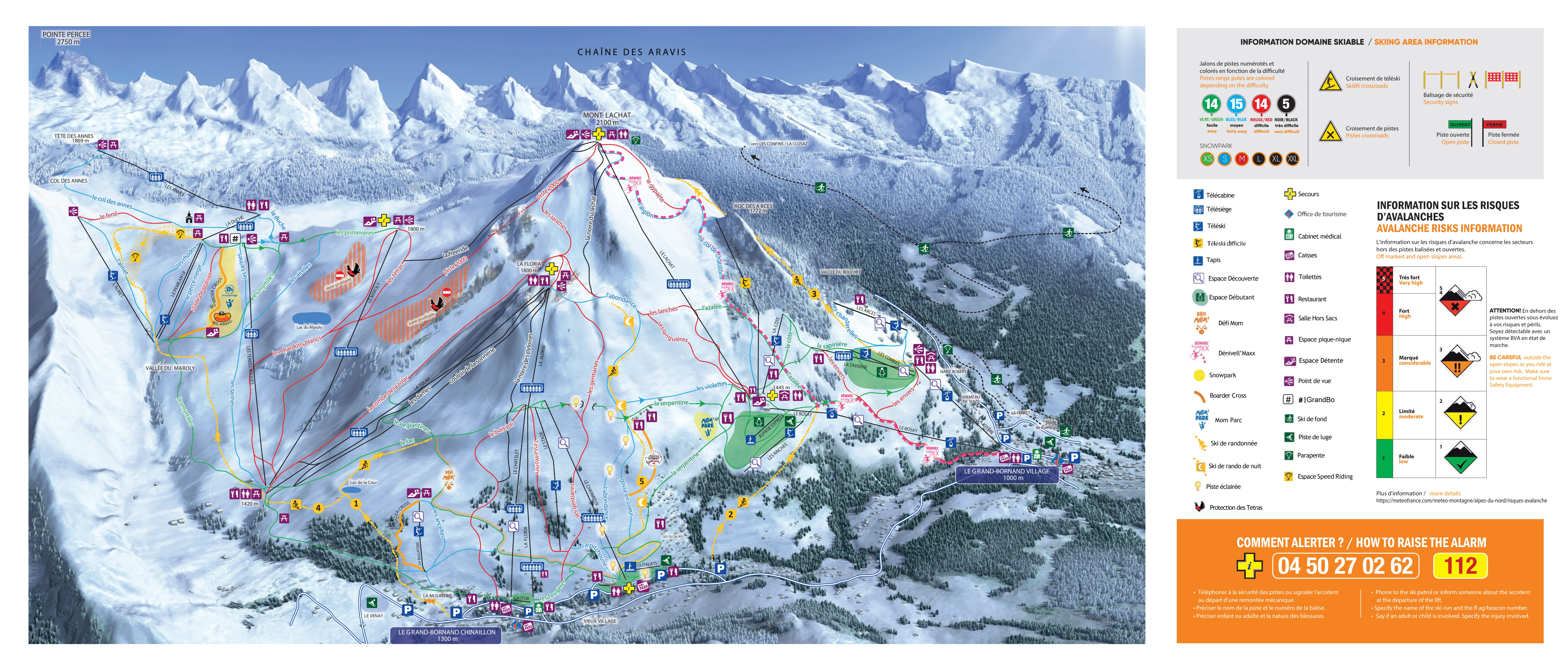 Plan des pistes de Le Grand-Bornand