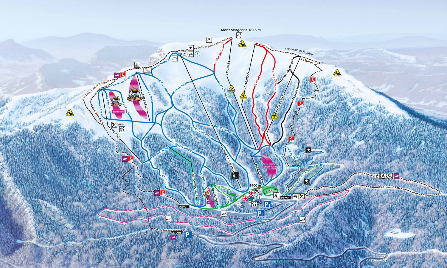 Plan des pistes de Les Aillons