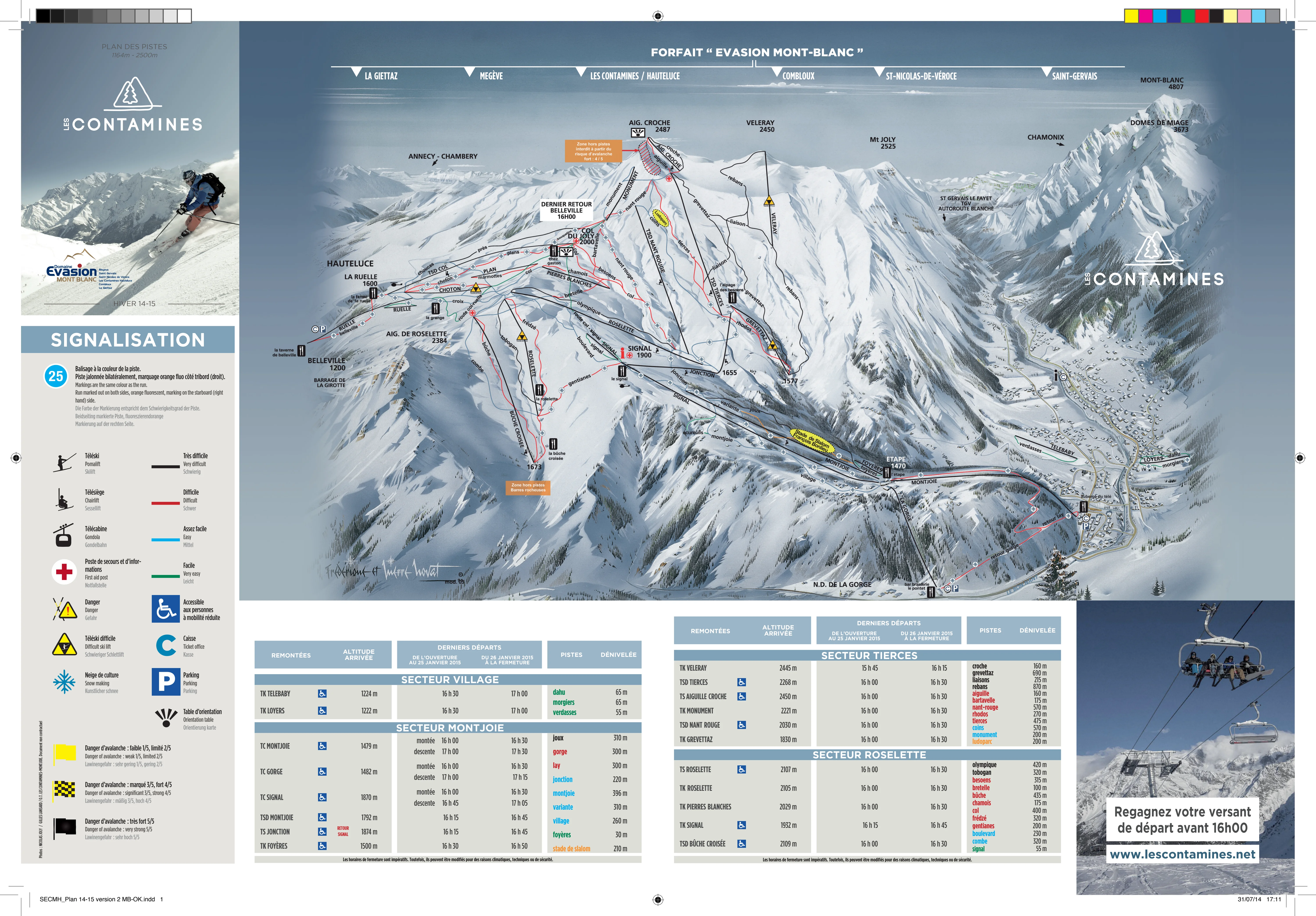 Plan des pistes de Les Contamines