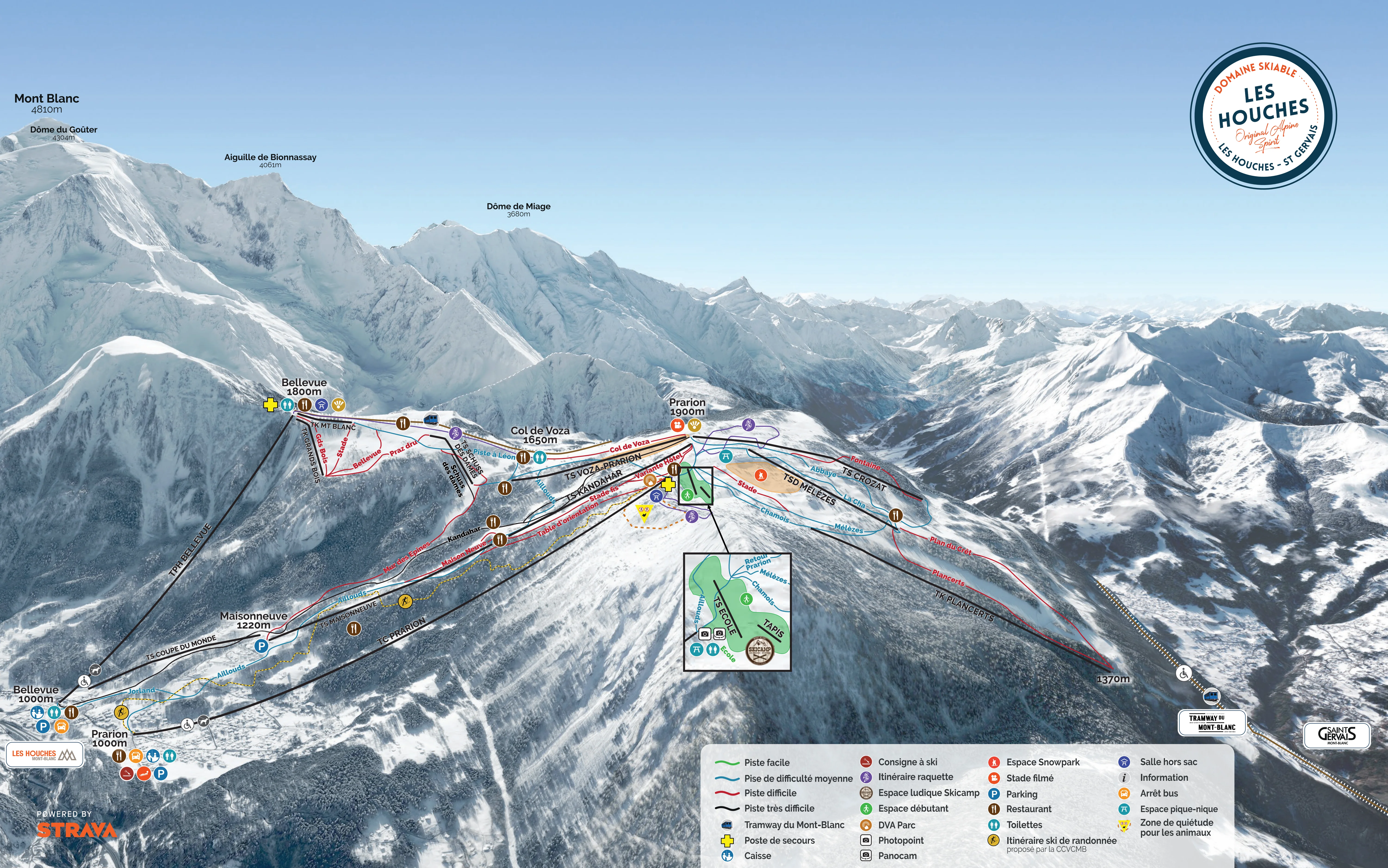 Plan des pistes de Les Houches