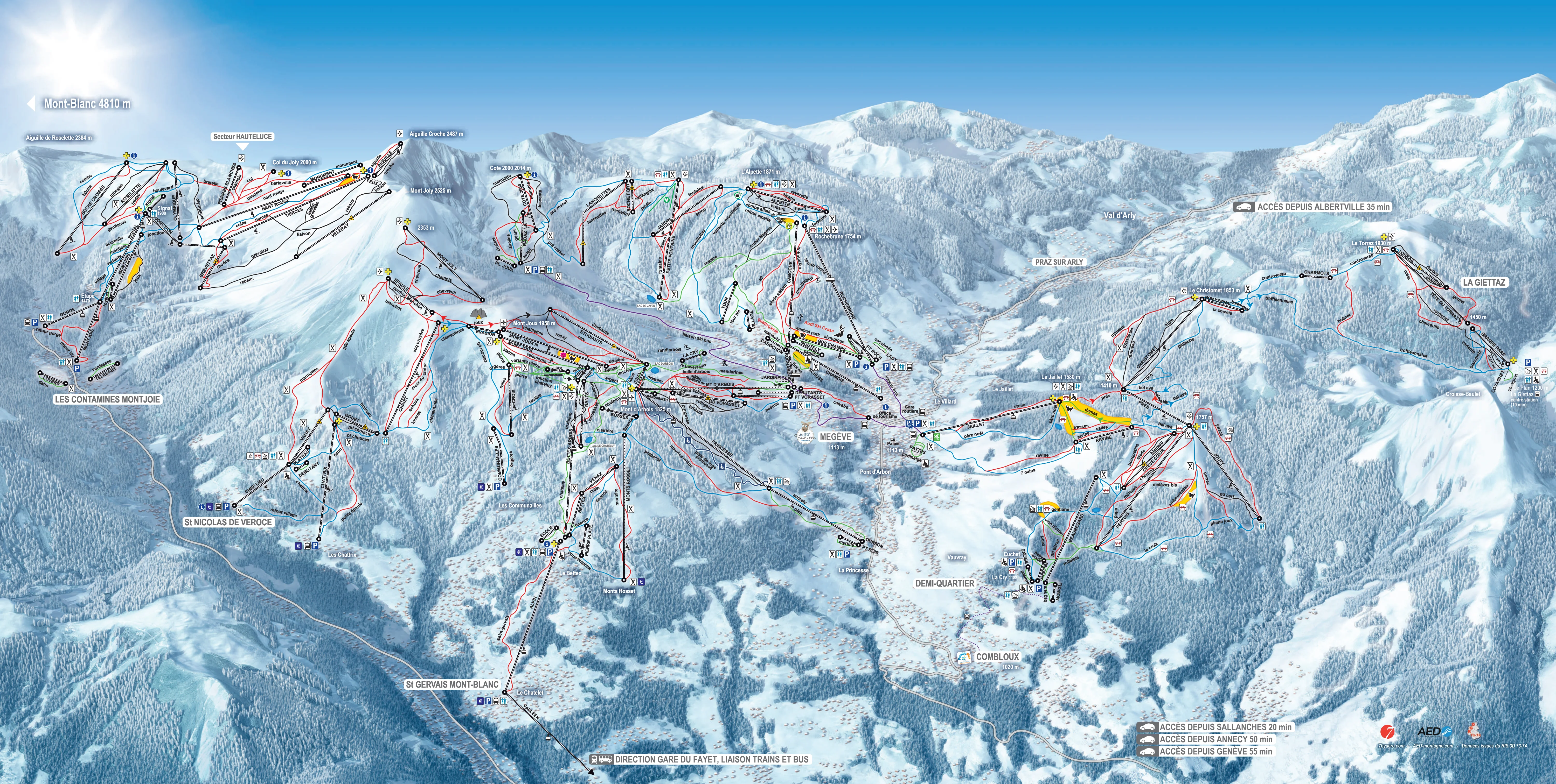 Plan des pistes de Megève