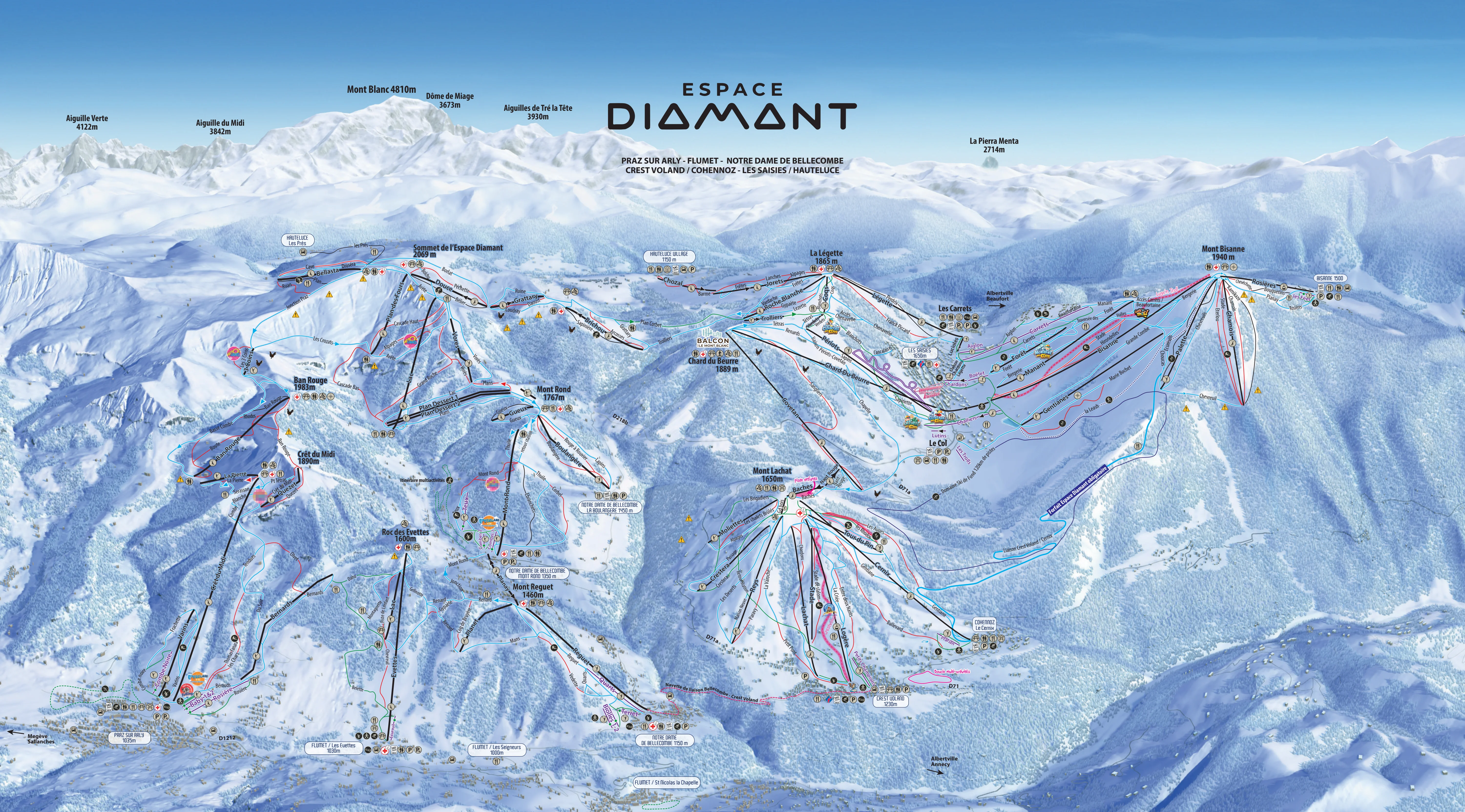 Plan des pistes de Notre-Dame-de-Bellecombe
