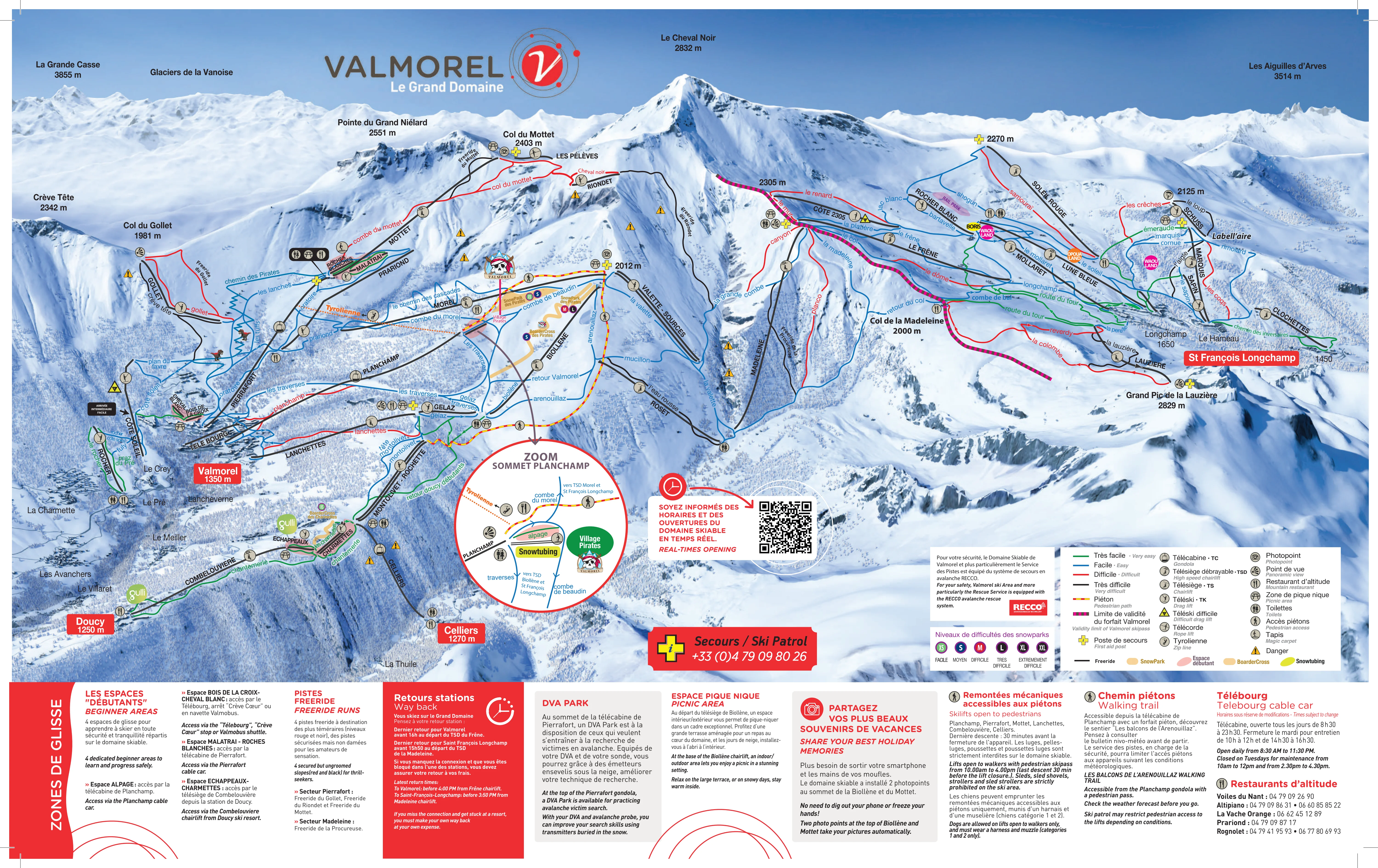Plan des pistes de Saint-François-Longchamp