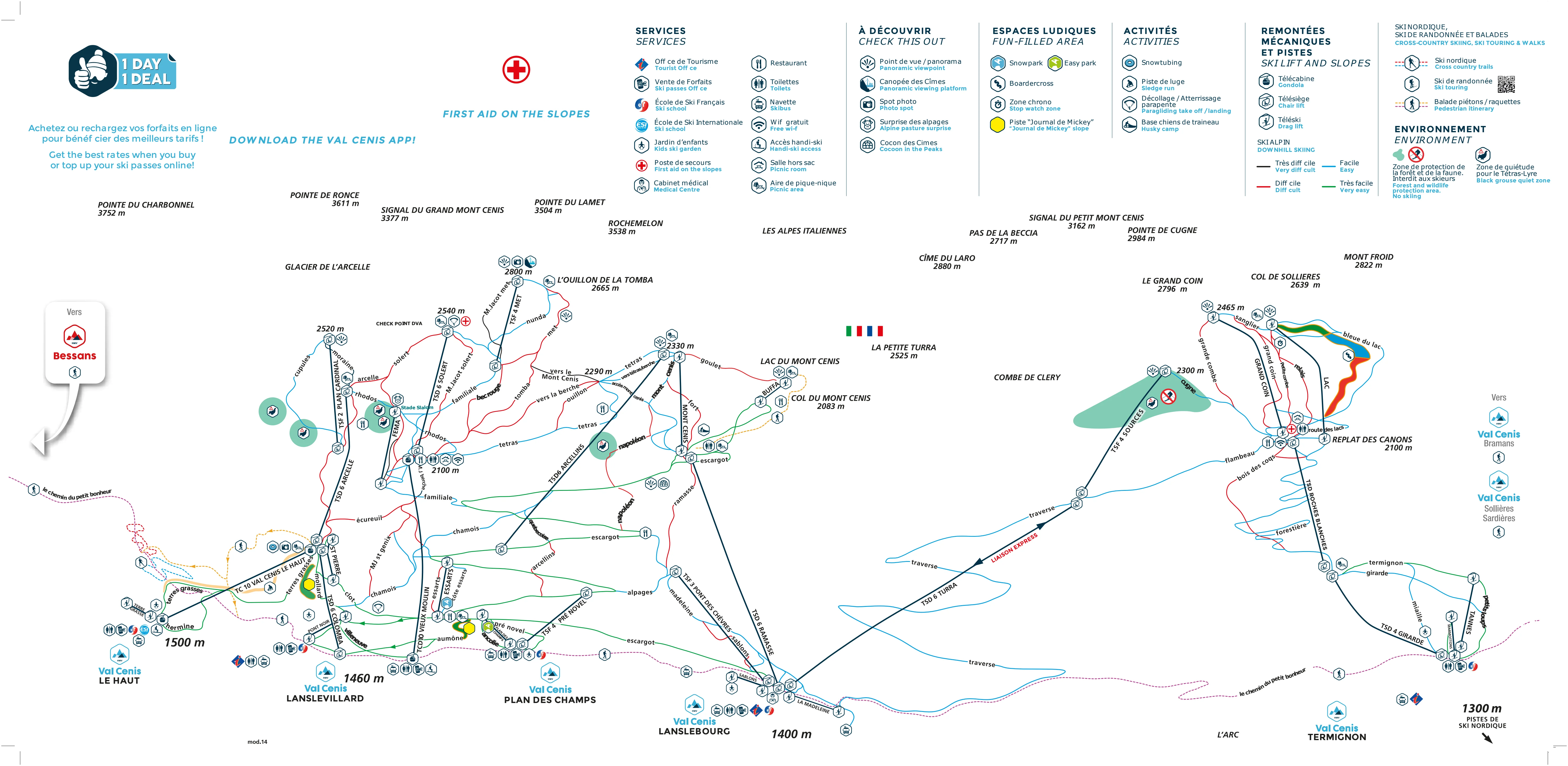 Plan des pistes de Val Cenis